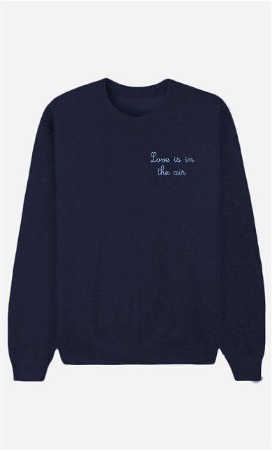Blue Sweatshirt Love is in The Air - embroidered