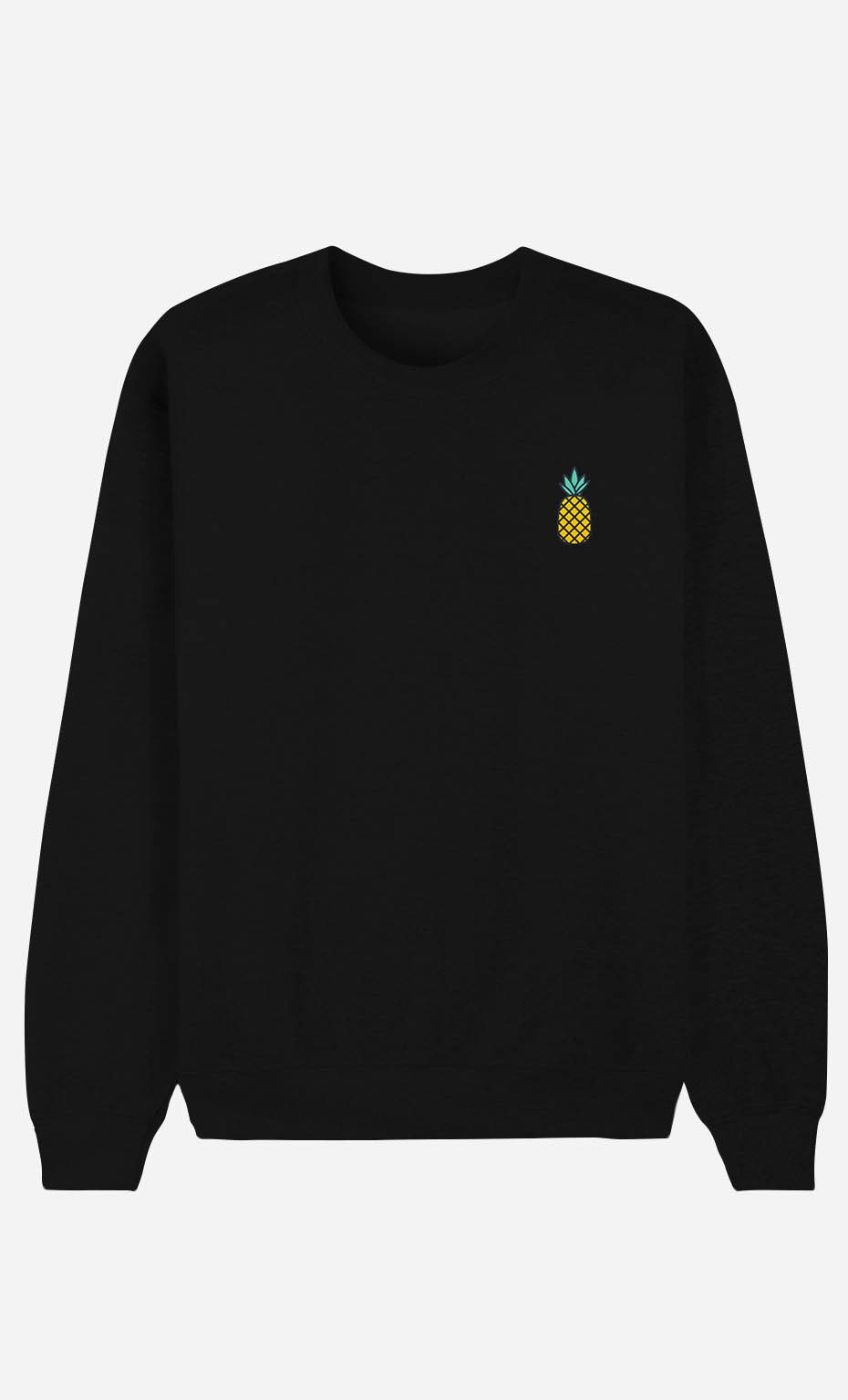 Black Sweatshirt Pineapple - embroidered