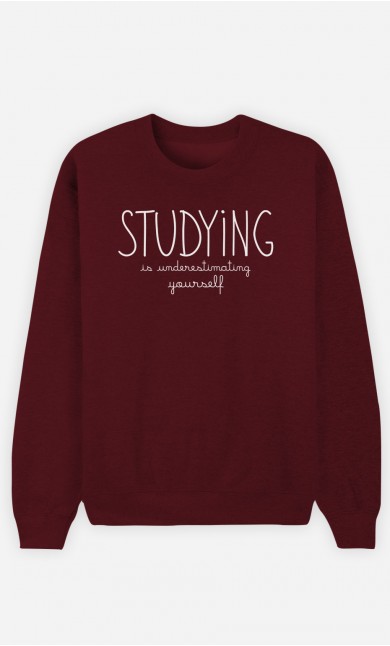 Burgundy Sweatshirt Studying is Underestimating Yourself