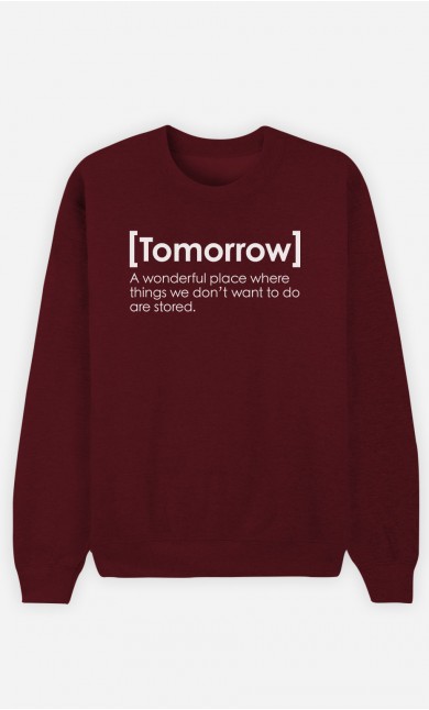 Burgundy Sweatshirt Tomorrow Definition