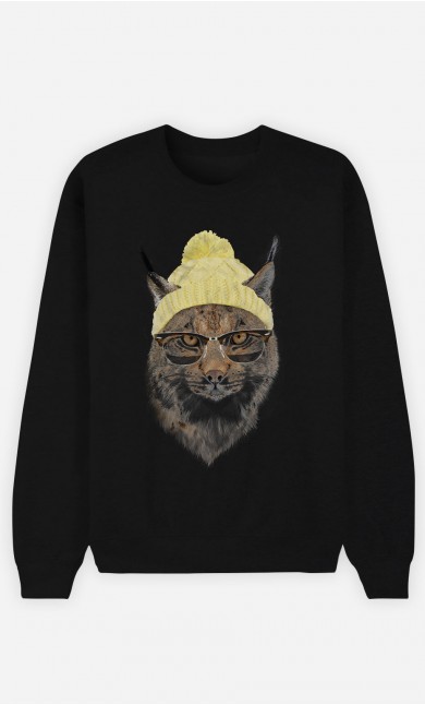 Black Sweatshirt Geeky Cat