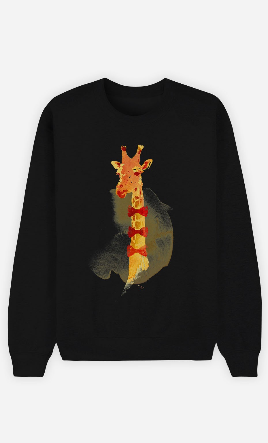Black Sweatshirt Elegant Giraffe