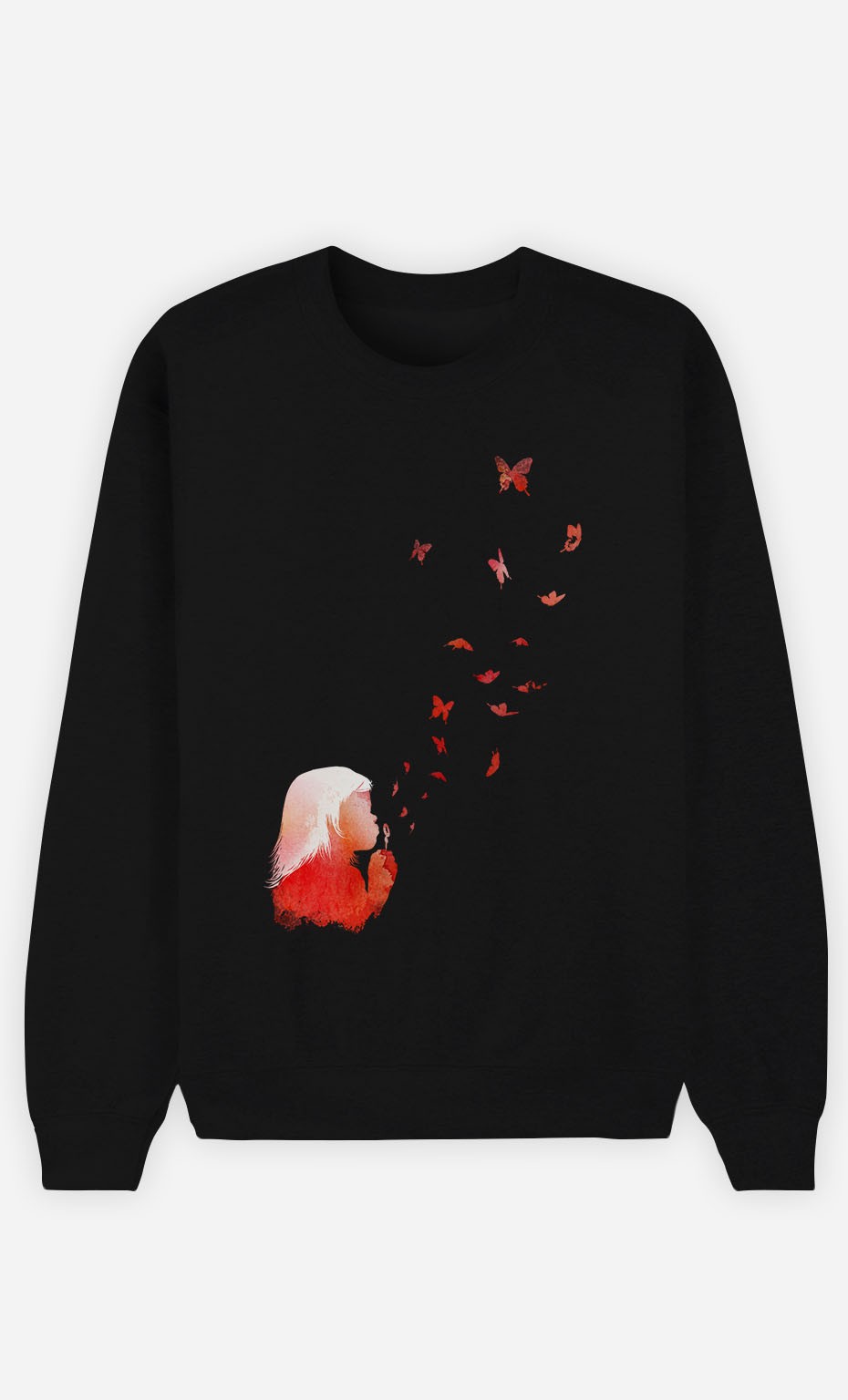 Black Sweatshirt Butterflies