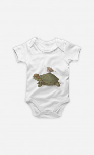 Baby Bodysuit Turtle And Bird