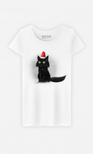 Woman T-Shirt Christmas Cat