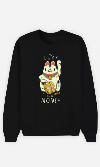 Man Sweatshirt Money Cat