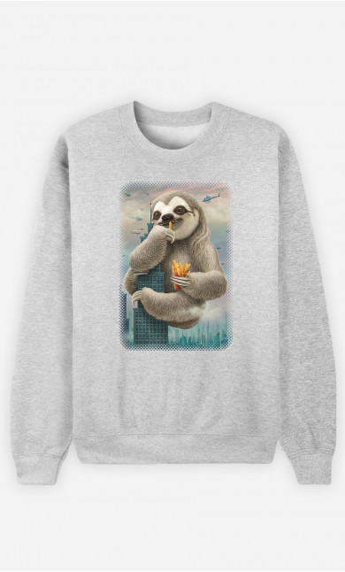 Sweatshirt Man Sloth Attack
