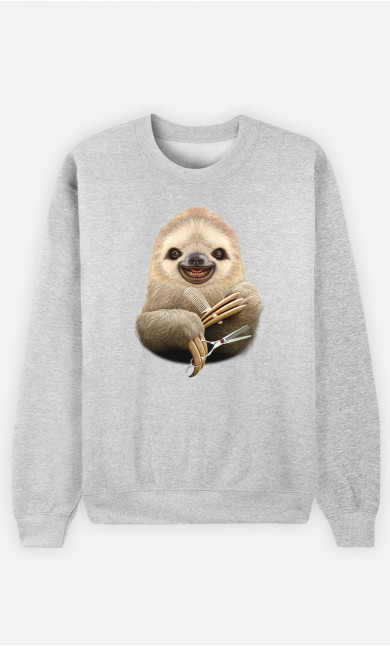 Sweatshirt Man Sloth Barber