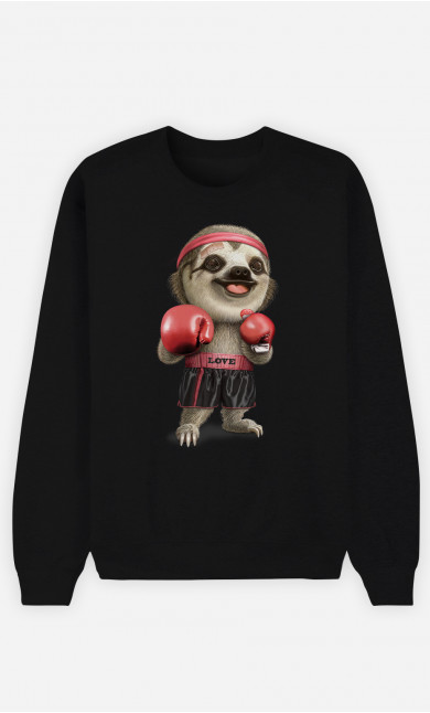 Sweatshirt Man Sloth Boxing