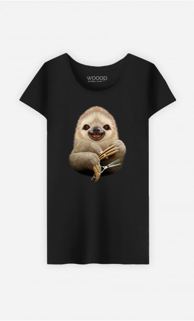 T-shirt Woman Sloth Barber