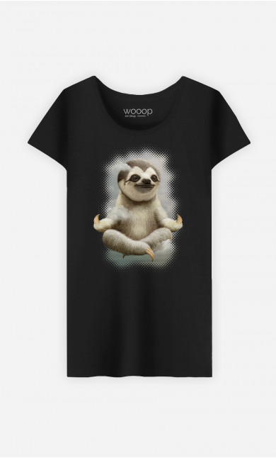 T-shirt Woman Sloth Meditate