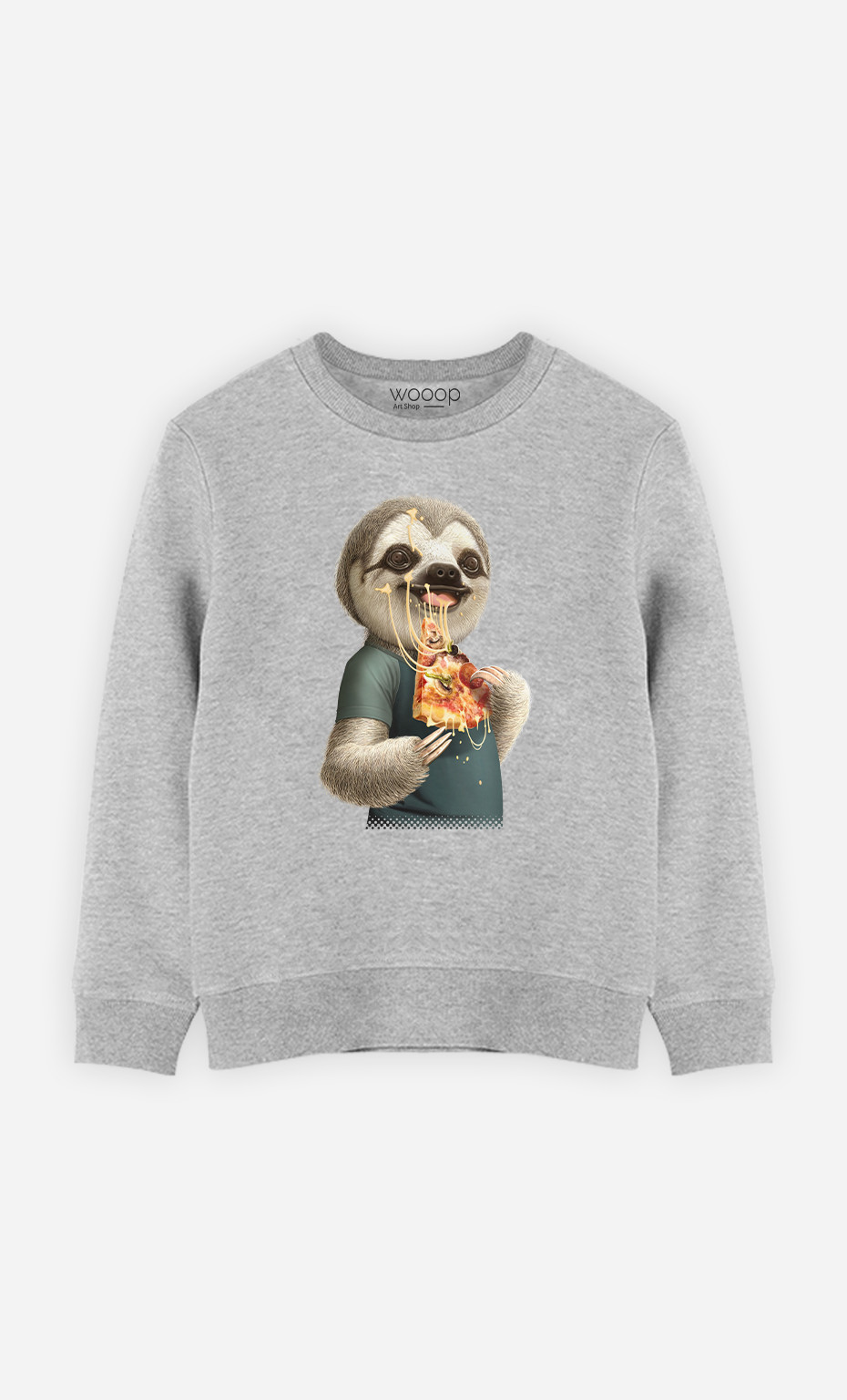 Kid Sweatshirt Sloth Eat Pizza