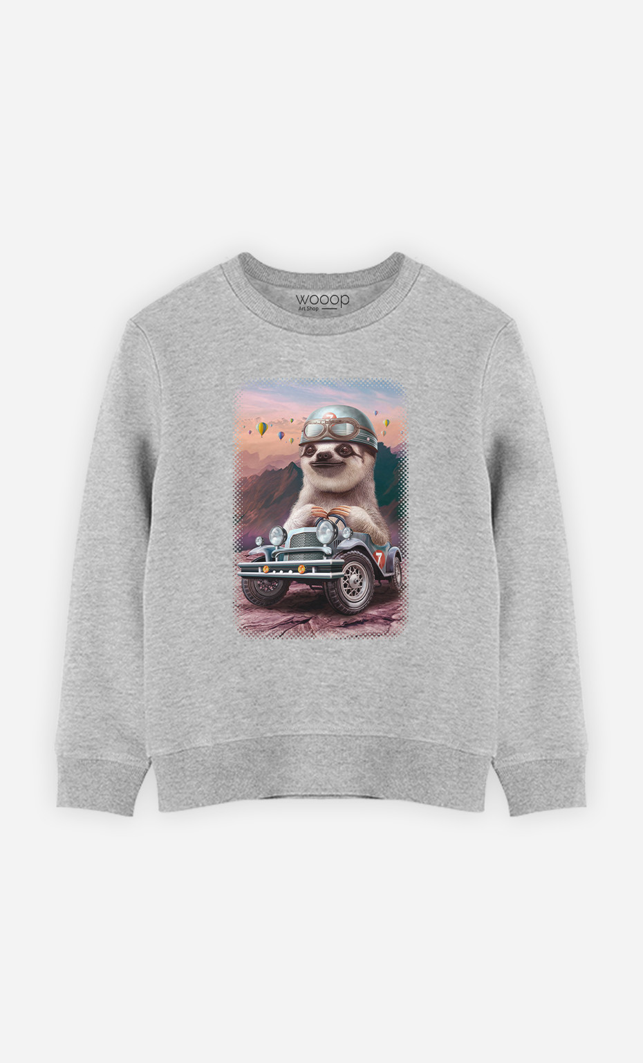 Kid Sweatshirt Sloth On Racing Car