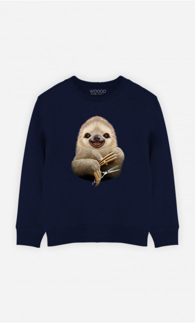 Kid Sweatshirt Sloth Barber