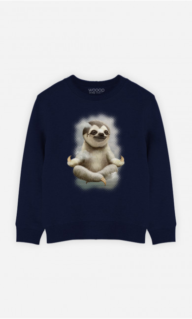 Kid Sweatshirt Sloth Meditate