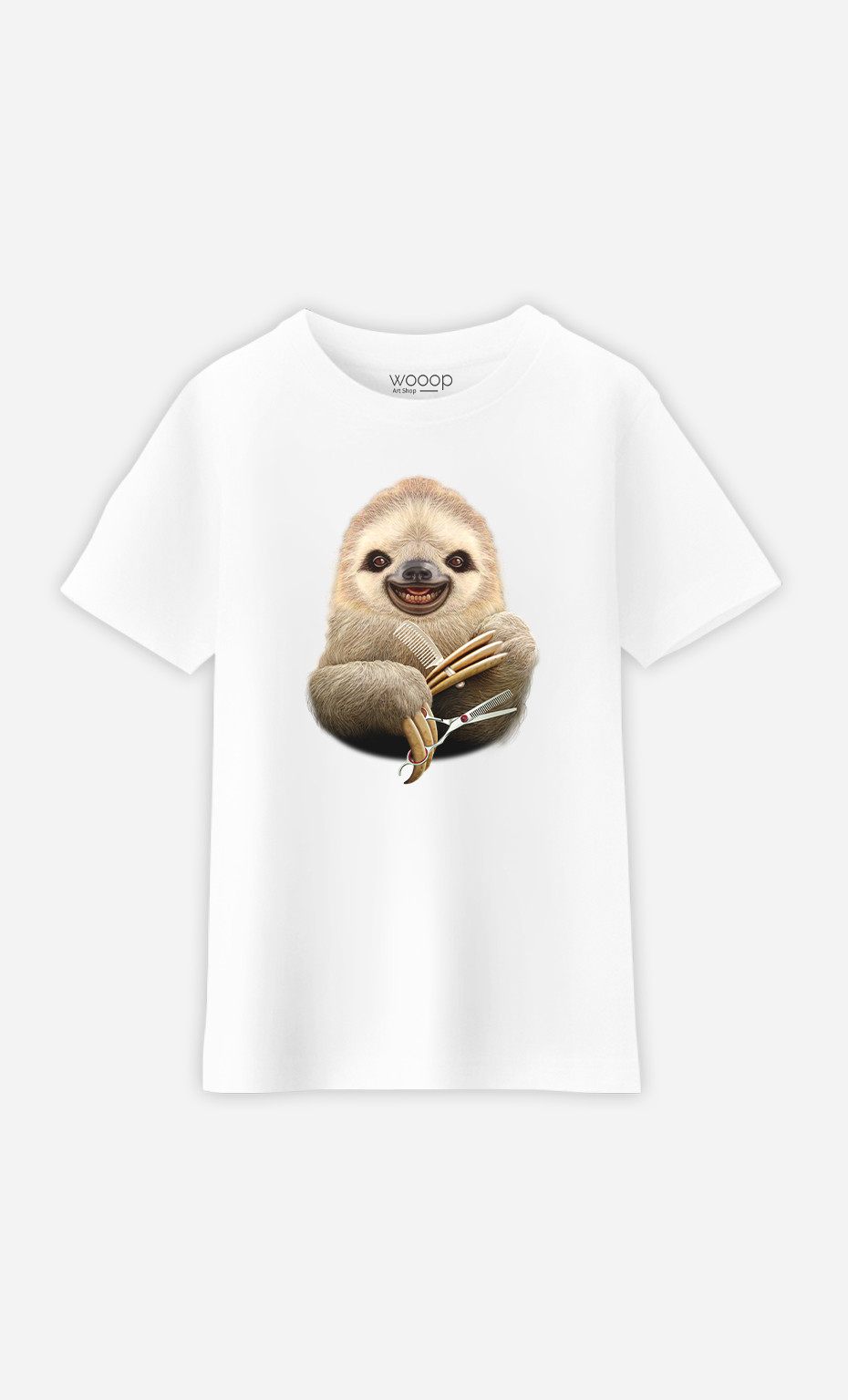 Kid T-Shirt Sloth Barber