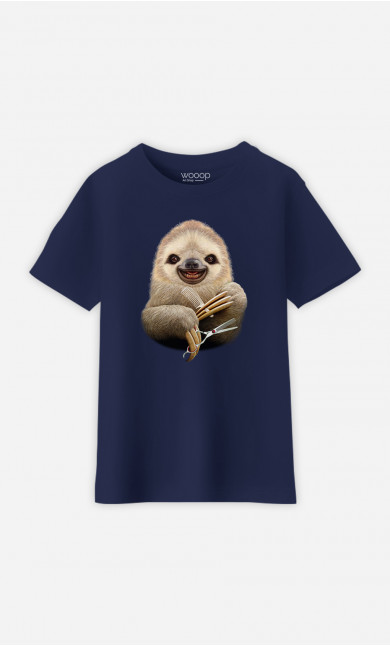 Kid T-Shirt Sloth Barber