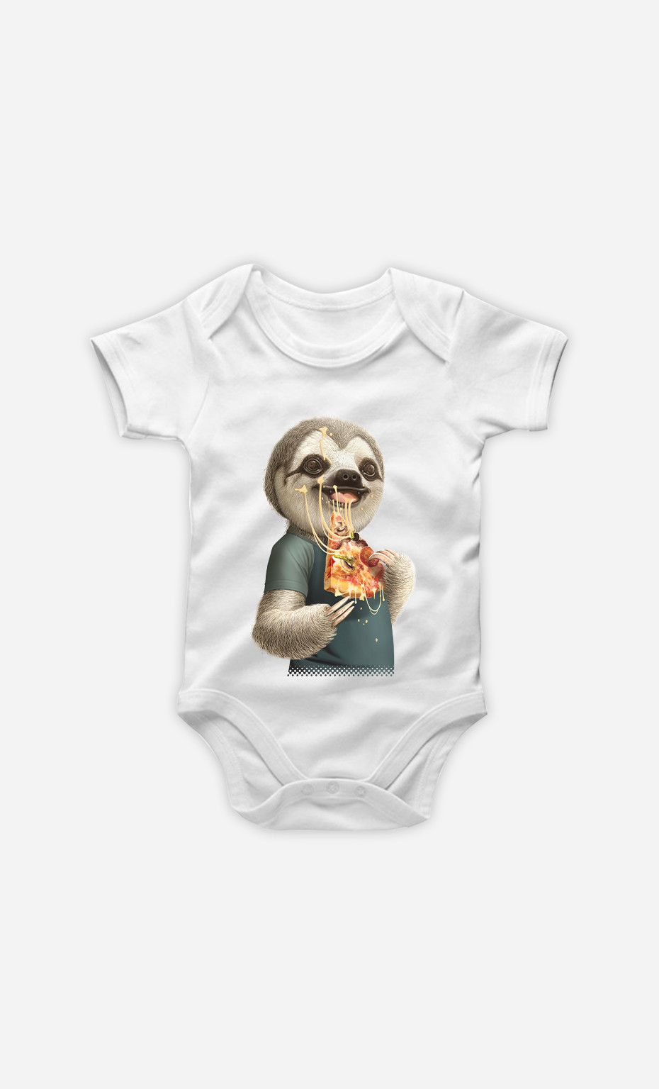 Baby Bodysuit Sloth Eat Pizza