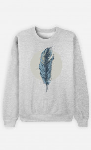 Woman Sweatshirt Feather In A Circle