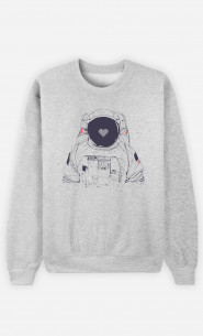 Man Sweatshirt Astronaut Love
