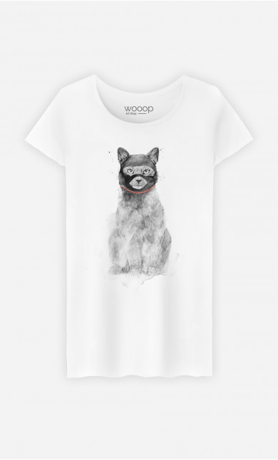 Woman T-shirt Masked Cat